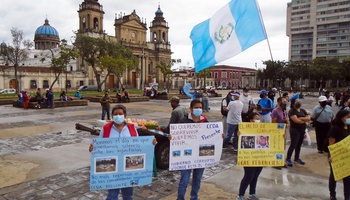 Demonstration in Guatemala Stadt