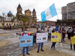 Demonstration in Guatemala Stadt